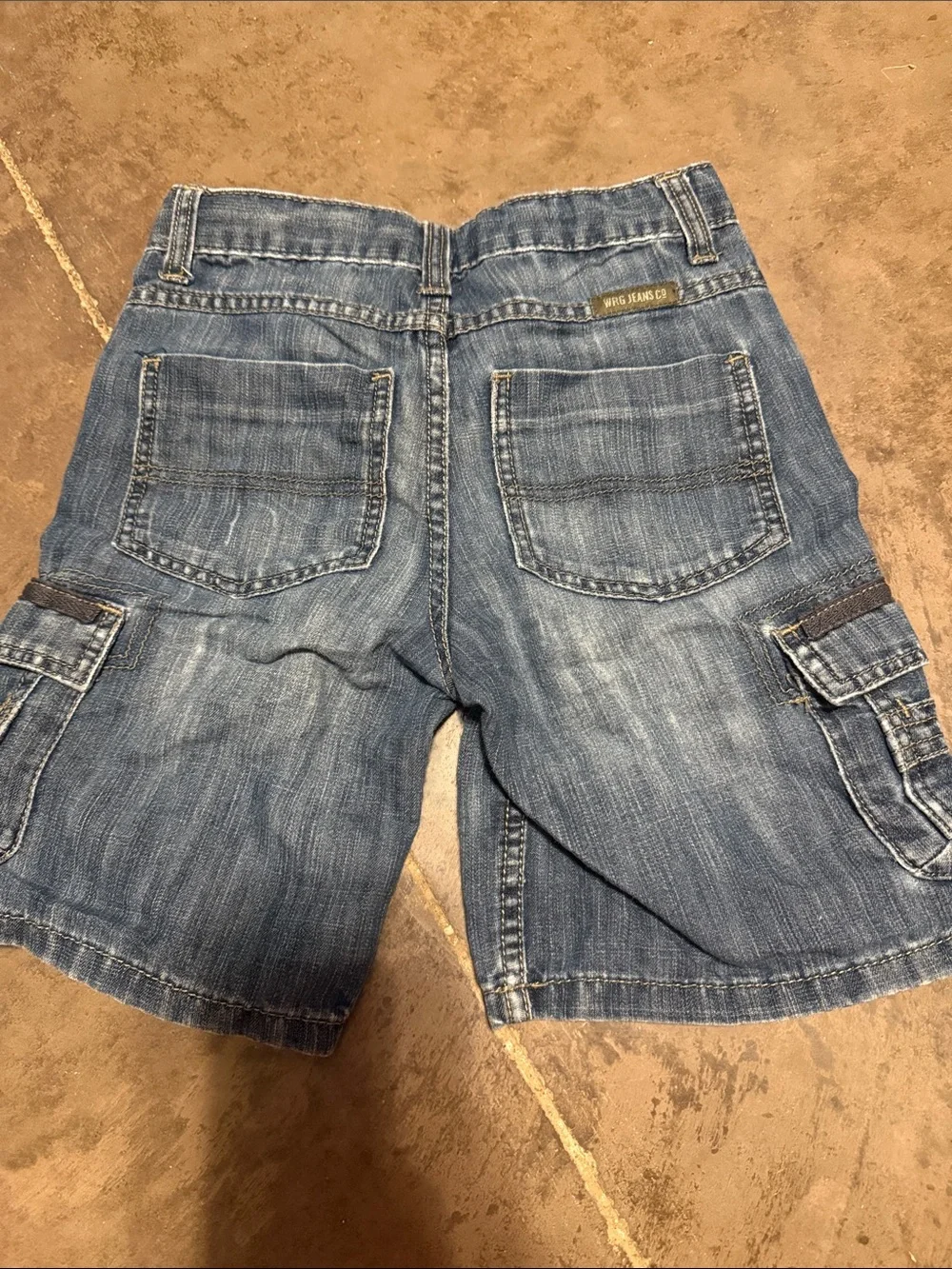 Kids Blue Denim Cargo Shorts with Utility Pockets